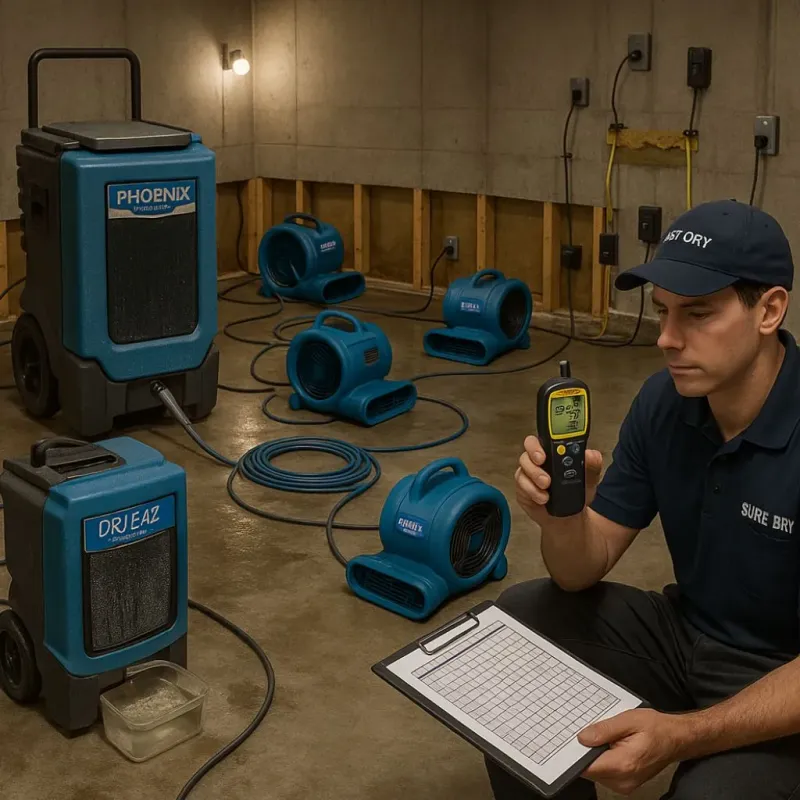Structural Drying and Dehumidification process in High Point, NC